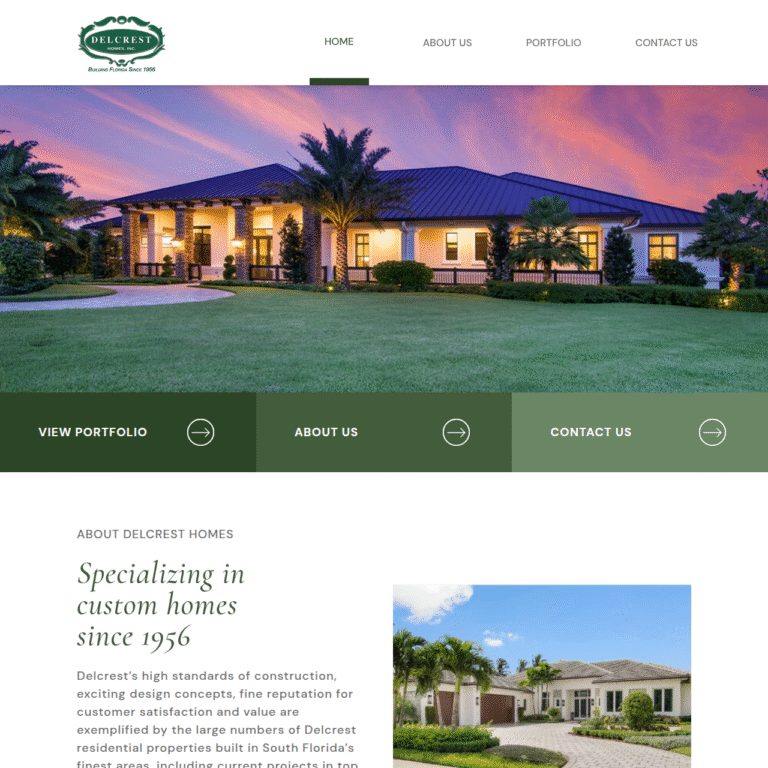 Delcresthomes website